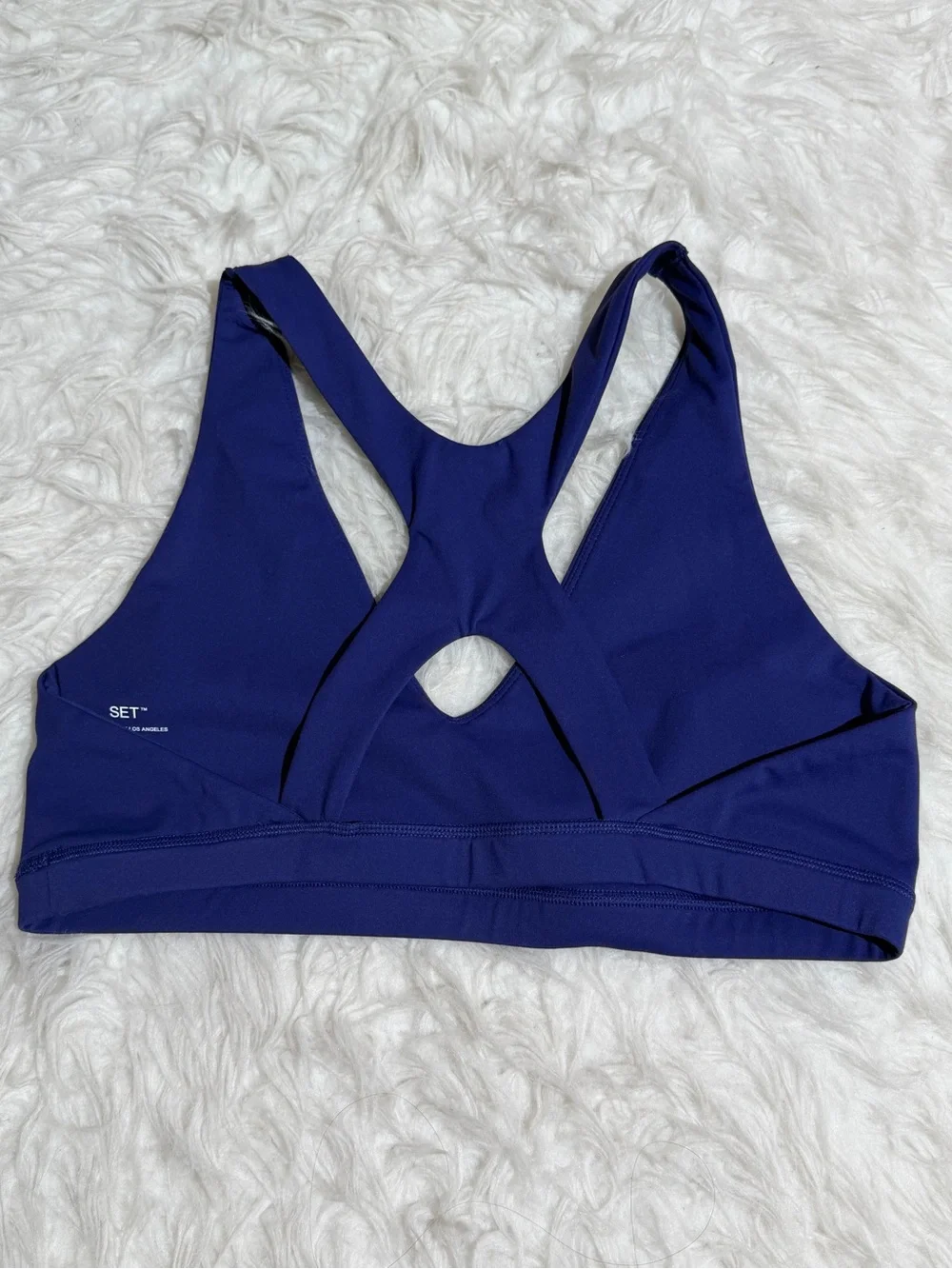 NEW Set Active XL / XXL Matching Set Shorts Sporta Bra Blue Workout Stripes